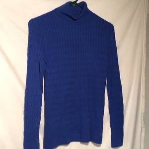 Royal blue Talbots cable knit sweater